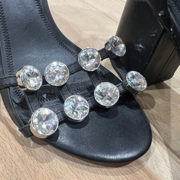 Alexander Wang Abby Dome-Studded Tilt-Heel City Sandal Leather size 38/ US 7.5 - Picture 5 of 11